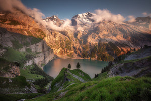 Oeschinensee Wall Mural Wallpaper - Canvas Art Rocks - 1