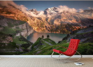 Oeschinensee Wall Mural Wallpaper - Canvas Art Rocks - 2