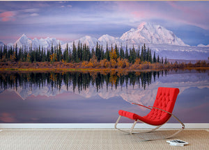 Denali Reflection Wall Mural Wallpaper - Canvas Art Rocks - 2