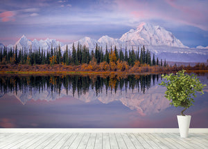 Denali Reflection Wall Mural Wallpaper - Canvas Art Rocks - 4