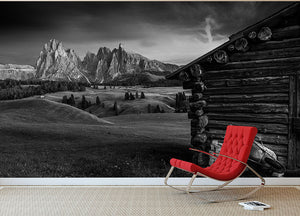 Lodge In Alpe Di Siusi Wall Mural Wallpaper - Canvas Art Rocks - 2