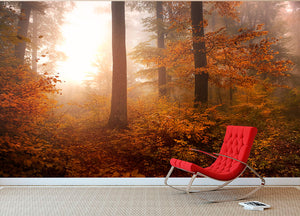 Autumn Trees Wall Mural Wallpaper - Canvas Art Rocks - 2