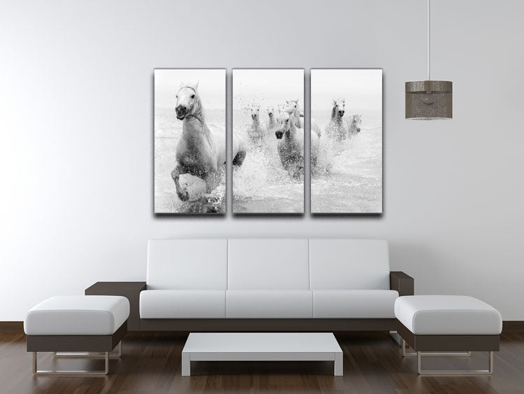 Slashing Horses 3 Split Panel Canvas Print - Canvas Art Rocks - 3