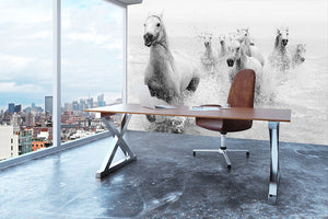 Slashing Horses Wall Mural Wallpaper - Canvas Art Rocks - 3