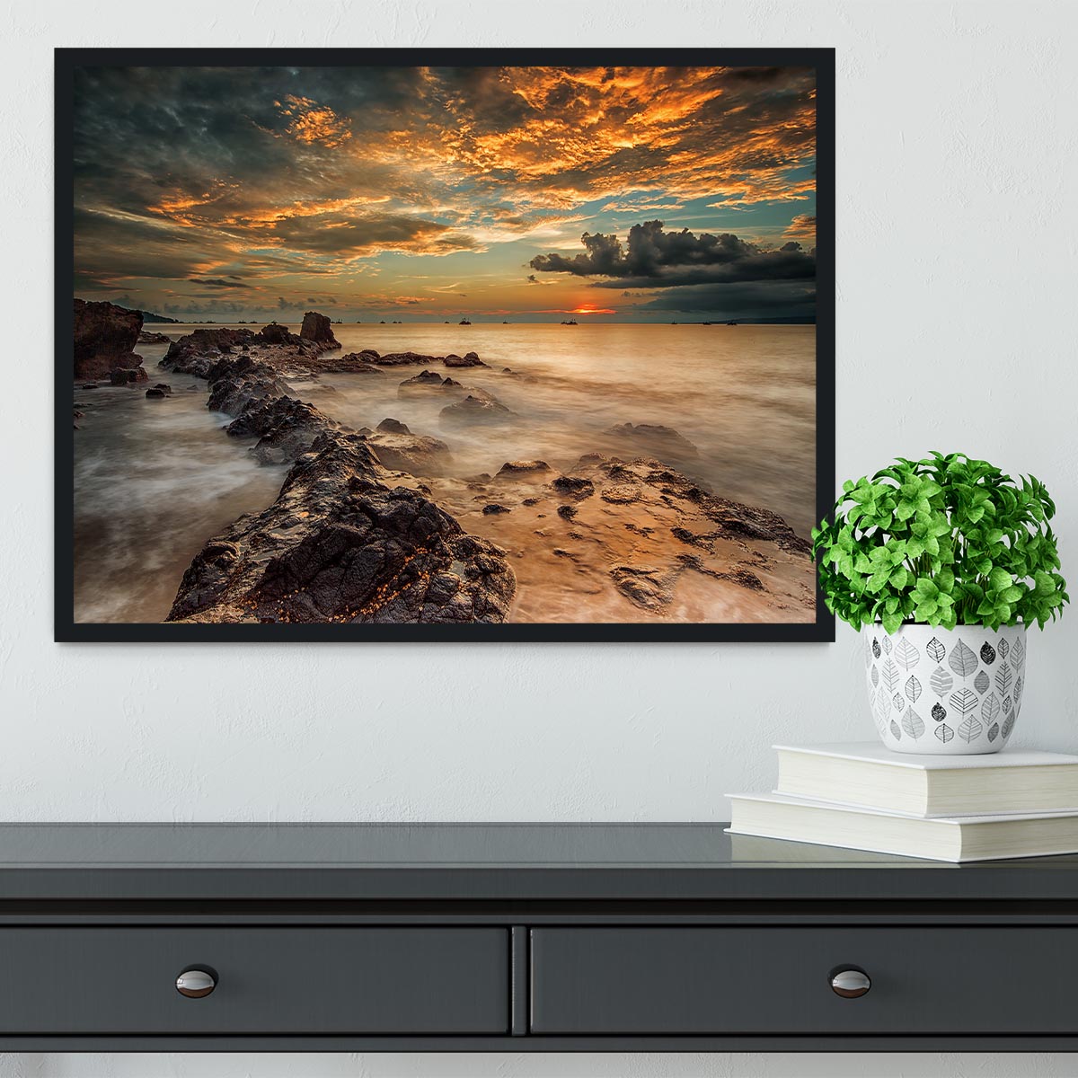 Angry Beach Framed Print - Canvas Art Rocks - 2