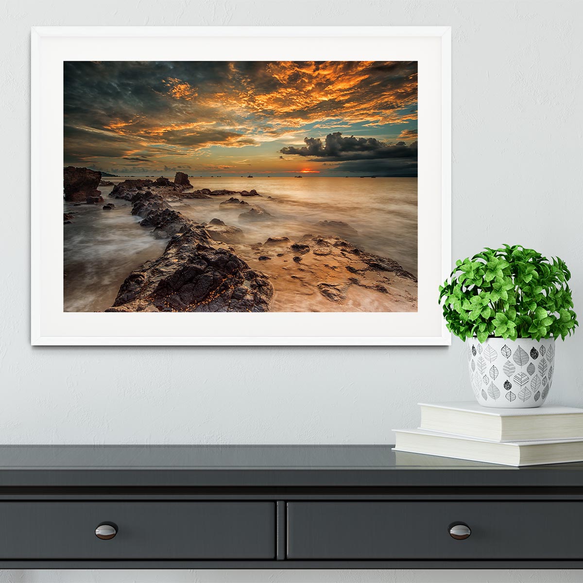 Angry Beach Framed Print - Canvas Art Rocks - 5