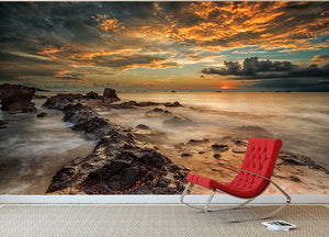 Angry Beach Wall Mural Wallpaper - Canvas Art Rocks - 2