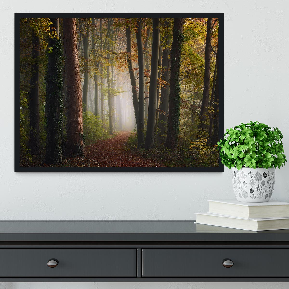 Autumn Colorful Forest Framed Print - Canvas Art Rocks - 2