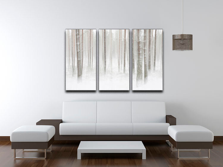 Winterforest In Sweden 3 Split Panel Canvas Print - Canvas Art Rocks - 3
