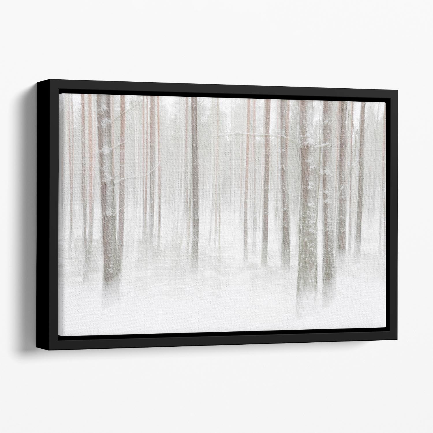 Winterforest In Sweden Floating Framed Canvas - Canvas Art Rocks - 1