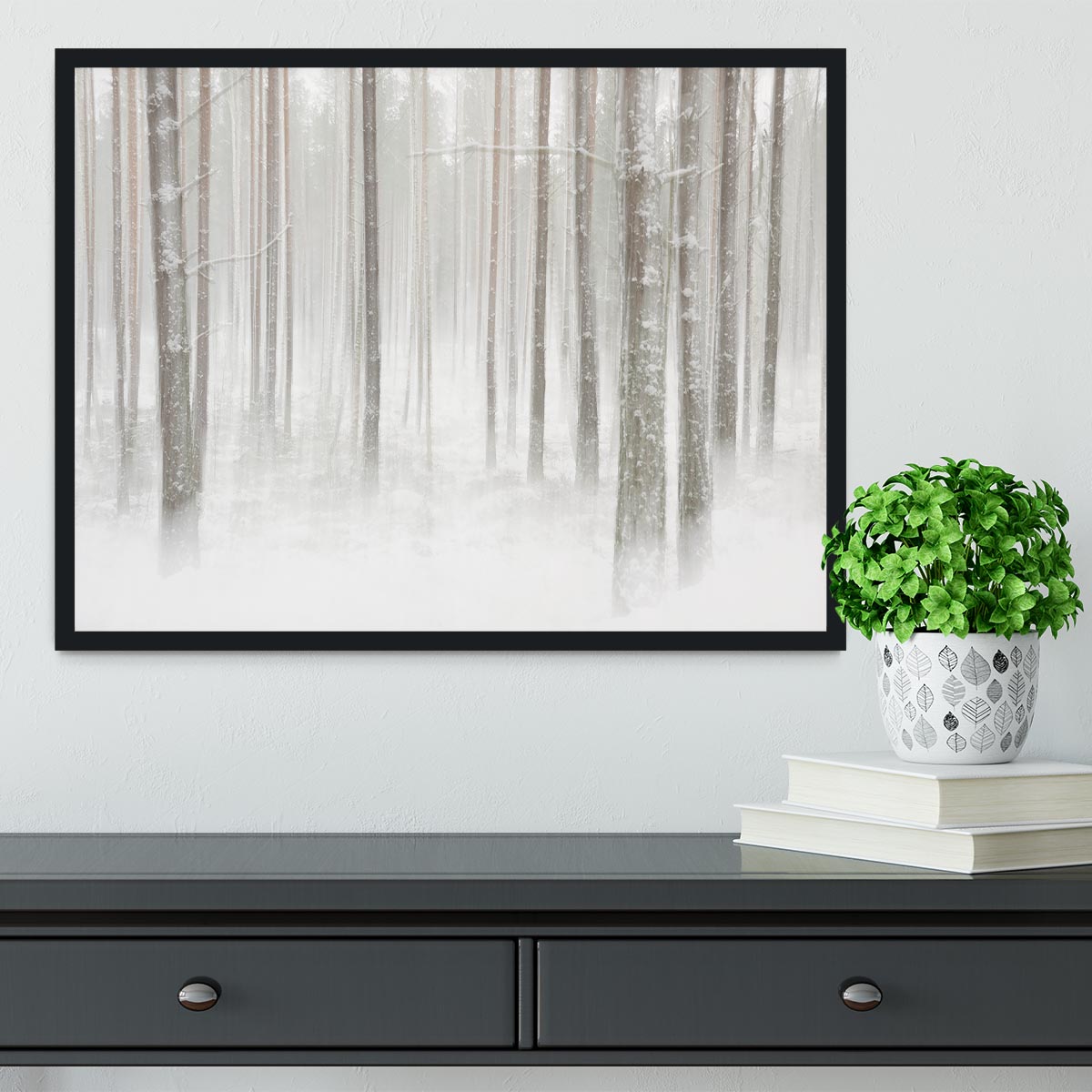 Winterforest In Sweden Framed Print - Canvas Art Rocks - 2