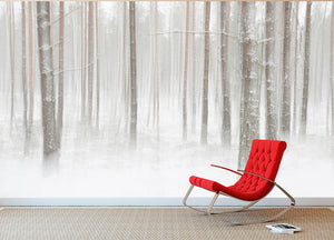 Winterforest In Sweden Wall Mural Wallpaper - Canvas Art Rocks - 2