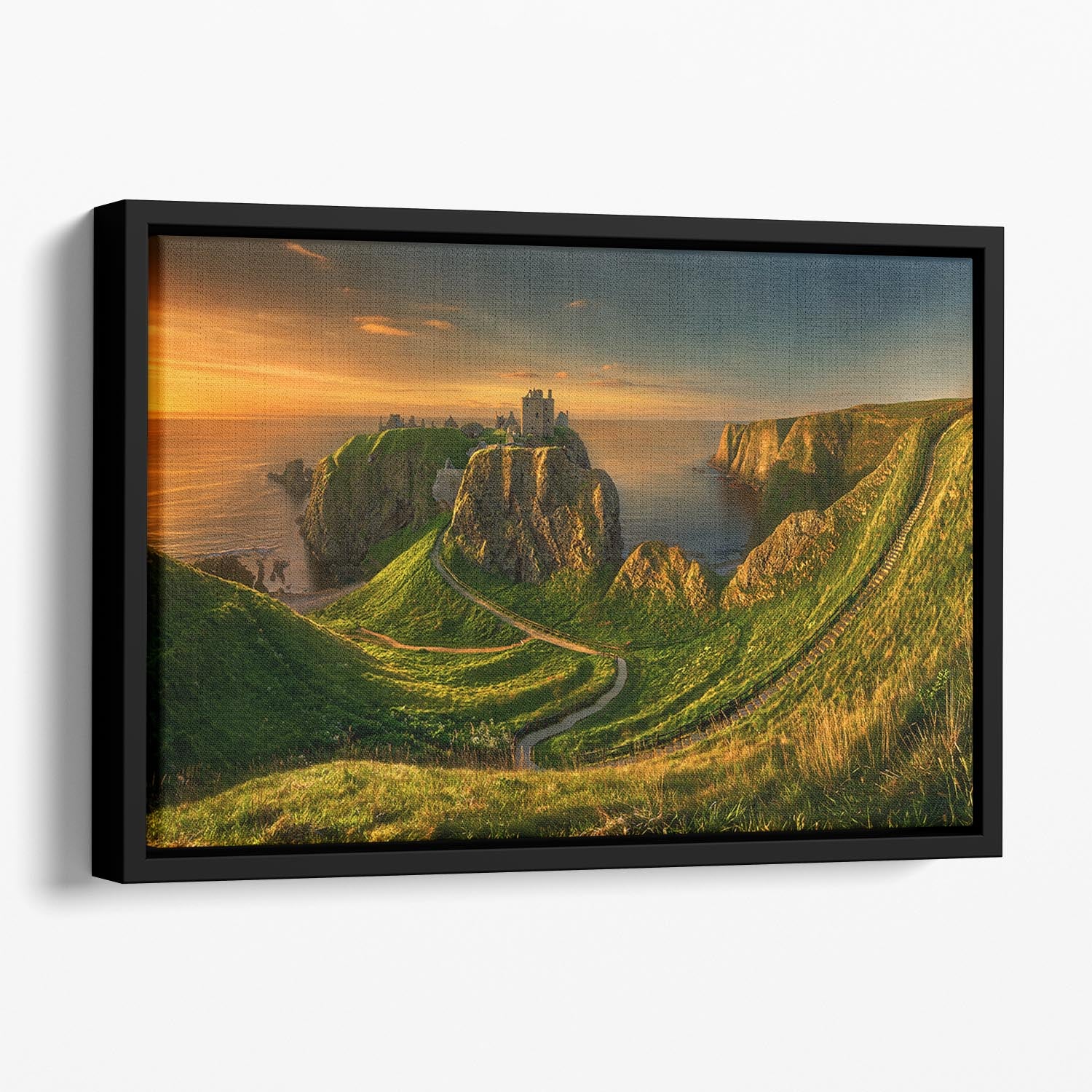 Dunnottar Floating Framed Canvas - Canvas Art Rocks - 1