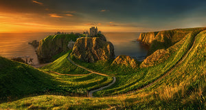 Dunnottar Wall Mural Wallpaper - Canvas Art Rocks - 1