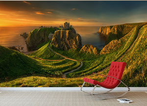 Dunnottar Wall Mural Wallpaper - Canvas Art Rocks - 2