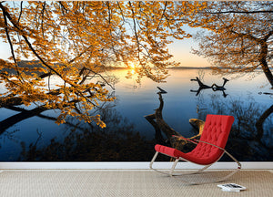 Autumn Morning Wall Mural Wallpaper - Canvas Art Rocks - 2