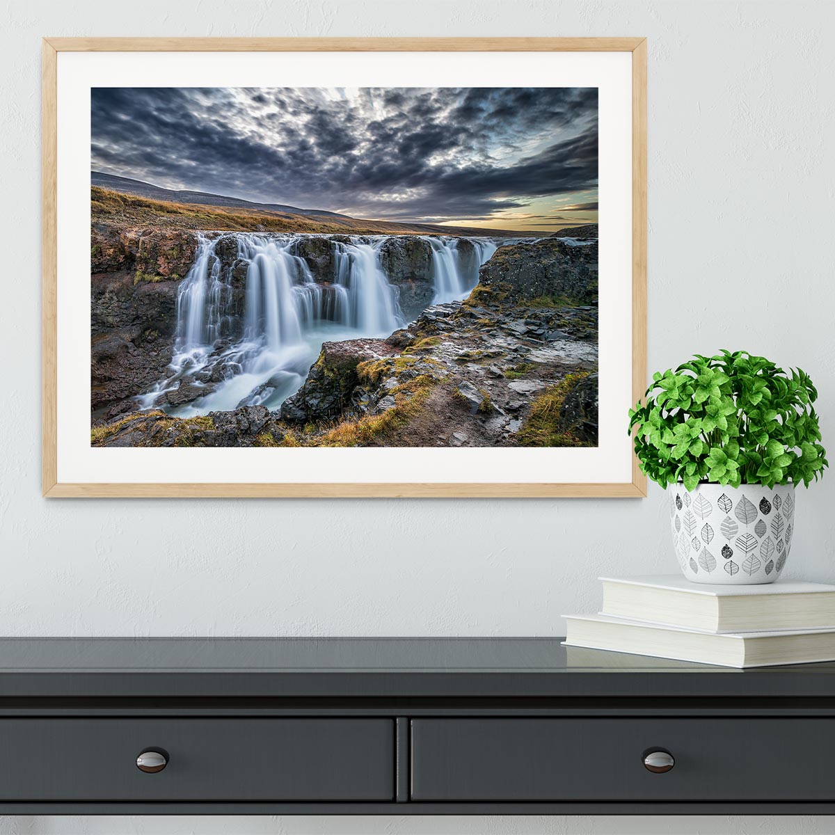 Unknown Falls In Iceland Framed Print - Canvas Art Rocks - 3