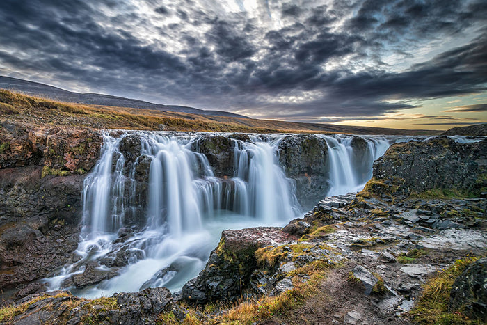 Unknown Falls In Iceland Wall Mural Wallpaper