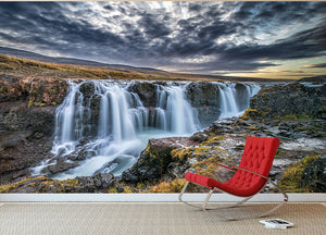 Unknown Falls In Iceland Wall Mural Wallpaper - Canvas Art Rocks - 2