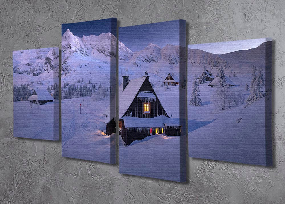 Winter Hut 4 Split Panel Canvas - Canvas Art Rocks - 2