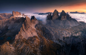 Tre Cime Di Lavaredo Wall Mural Wallpaper - Canvas Art Rocks - 1