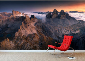 Tre Cime Di Lavaredo Wall Mural Wallpaper - Canvas Art Rocks - 2