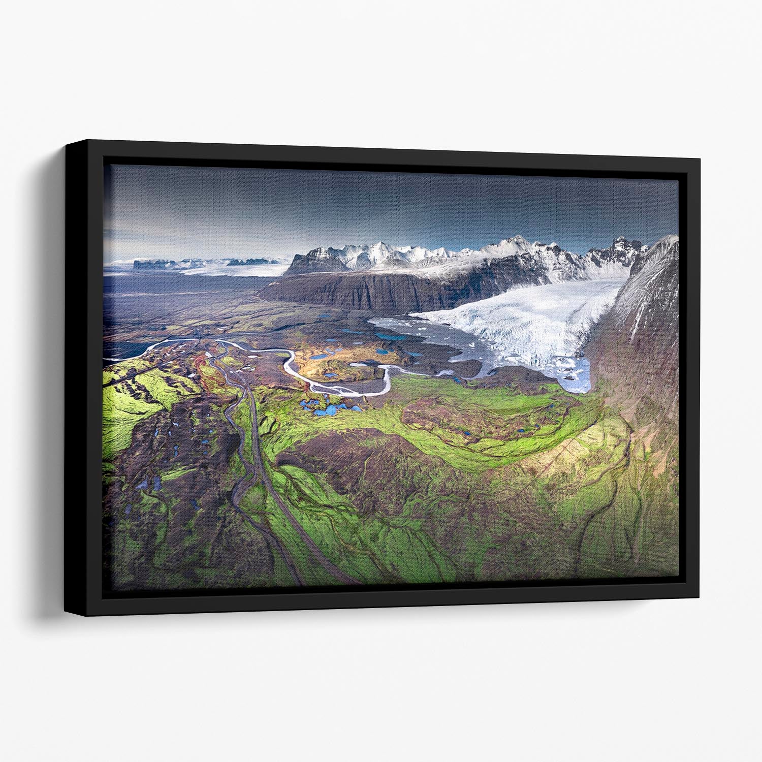 Skaftafell Floating Framed Canvas - Canvas Art Rocks - 1