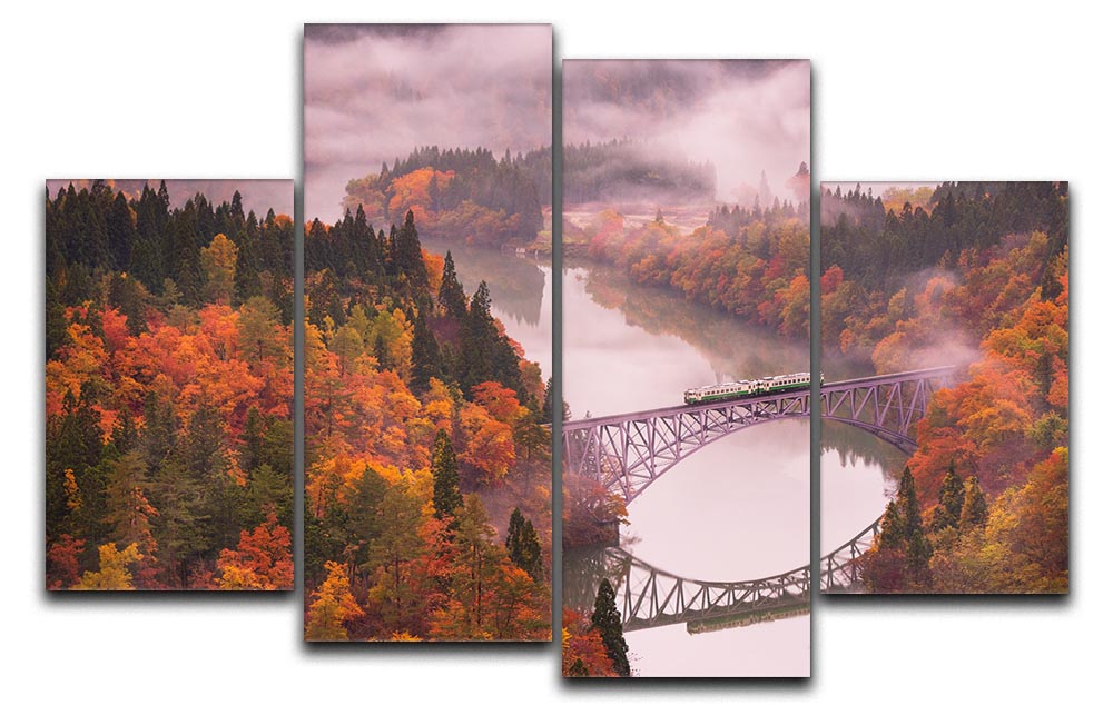 Autumn Tadami Line 4 Split Panel Canvas - Canvas Art Rocks - 1