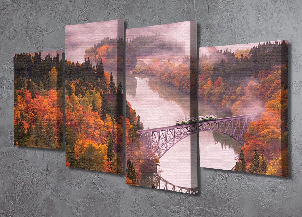 Autumn Tadami Line 4 Split Panel Canvas - Canvas Art Rocks - 2