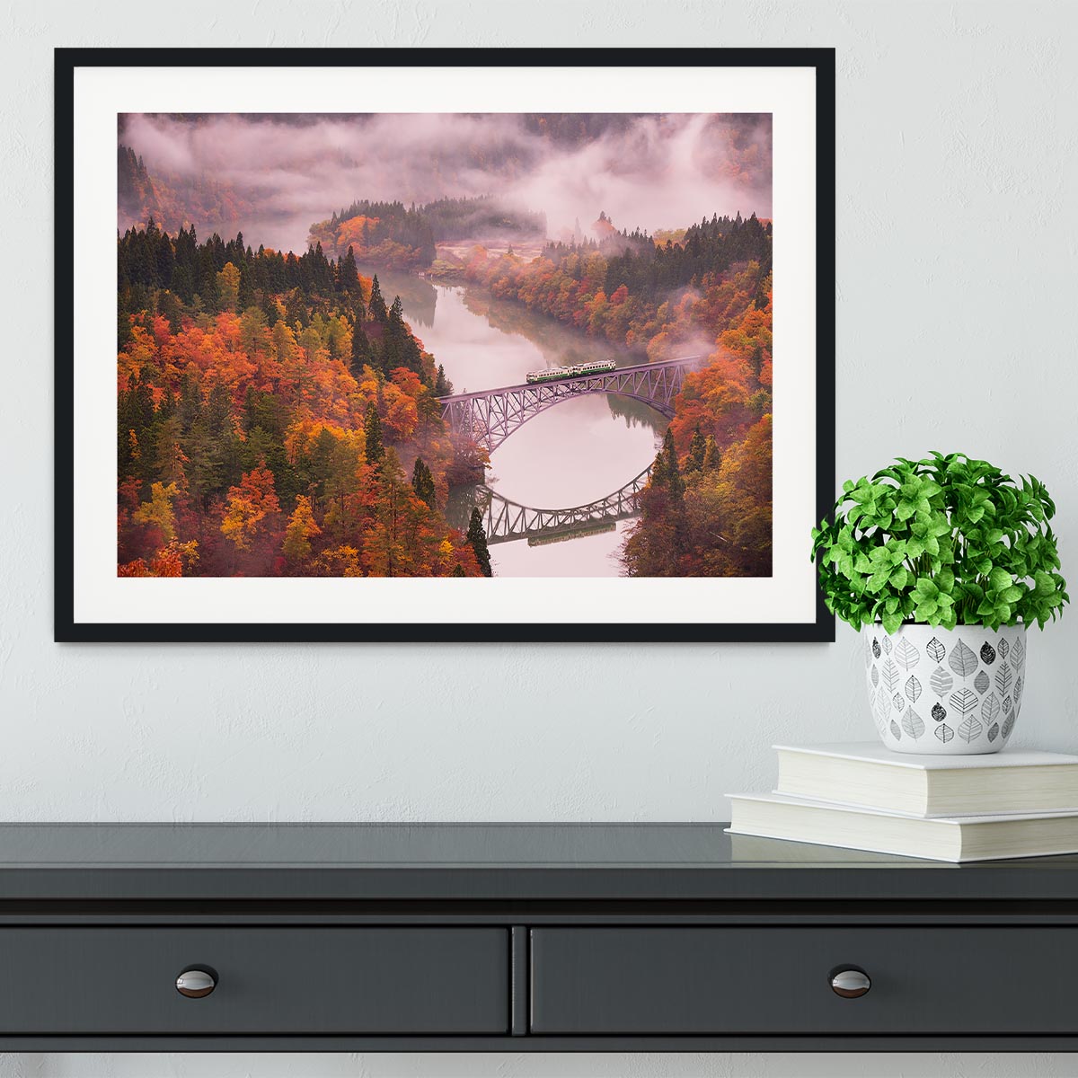 Autumn Tadami Line Framed Print - Canvas Art Rocks - 1