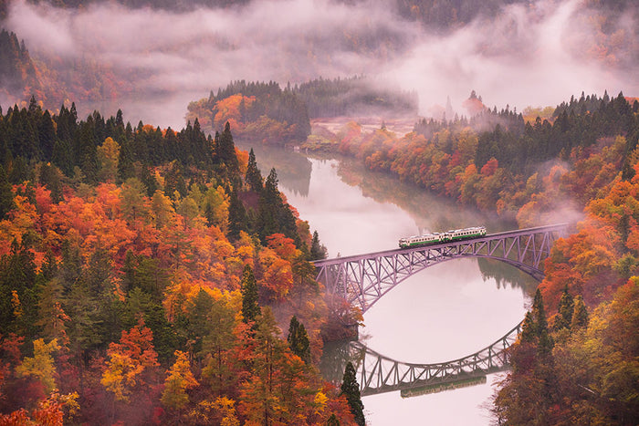 Autumn Tadami Line Wall Mural Wallpaper