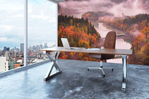 Autumn Tadami Line Wall Mural Wallpaper - Canvas Art Rocks - 3