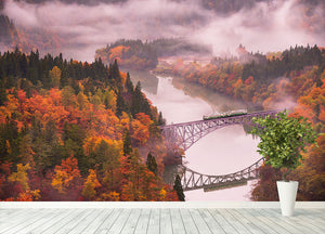 Autumn Tadami Line Wall Mural Wallpaper - Canvas Art Rocks - 4