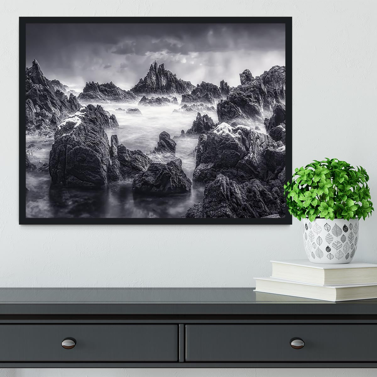 Rocky Seascape Framed Print - Canvas Art Rocks - 2