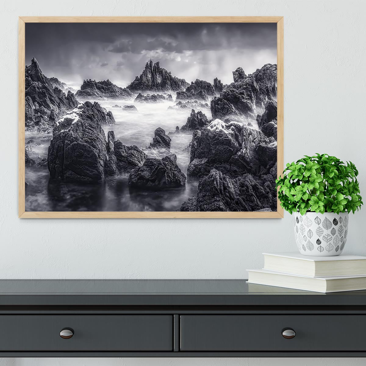 Rocky Seascape Framed Print - Canvas Art Rocks - 4