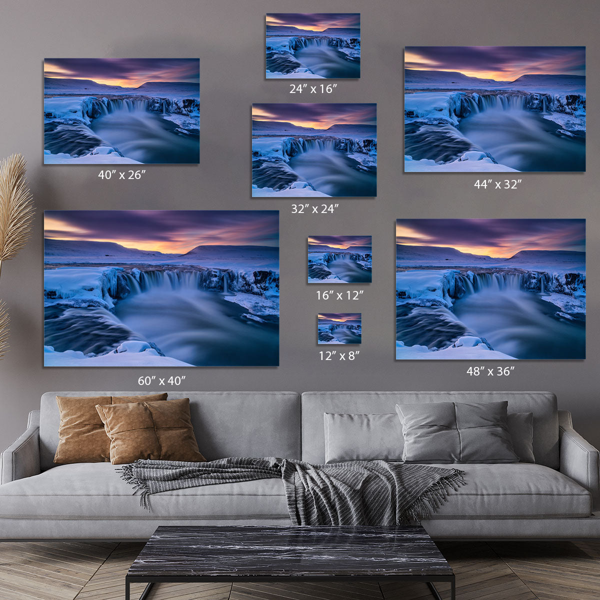 Wintry Waterfall Canvas Print or Poster - Canvas Art Rocks - 7