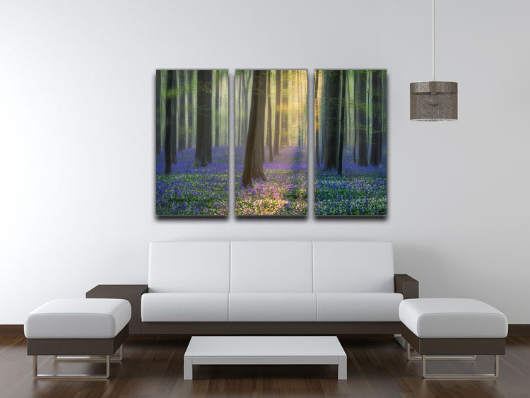 Daydreaming Of Bluebells 3 Split Panel Canvas Print - Canvas Art Rocks - 3