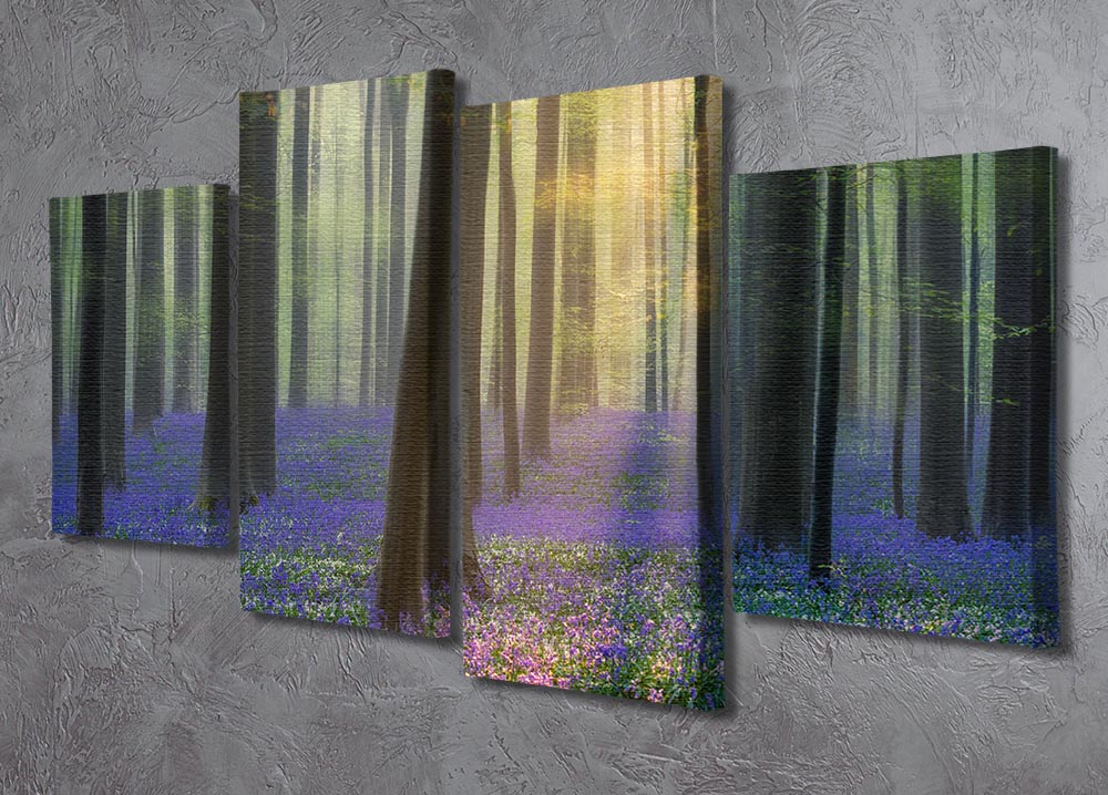 Daydreaming Of Bluebells 4 Split Panel Canvas - Canvas Art Rocks - 2