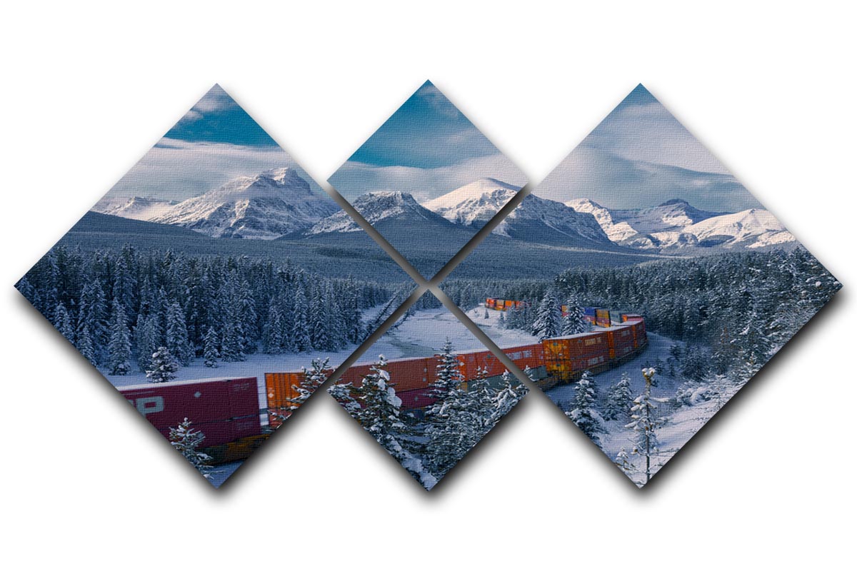 Moraine Curve 4 Square Multi Panel Canvas - Canvas Art Rocks - 1