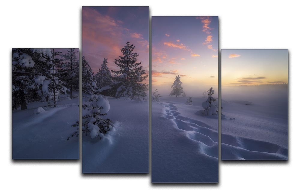 Winter Steps 4 Split Panel Canvas - Canvas Art Rocks - 1