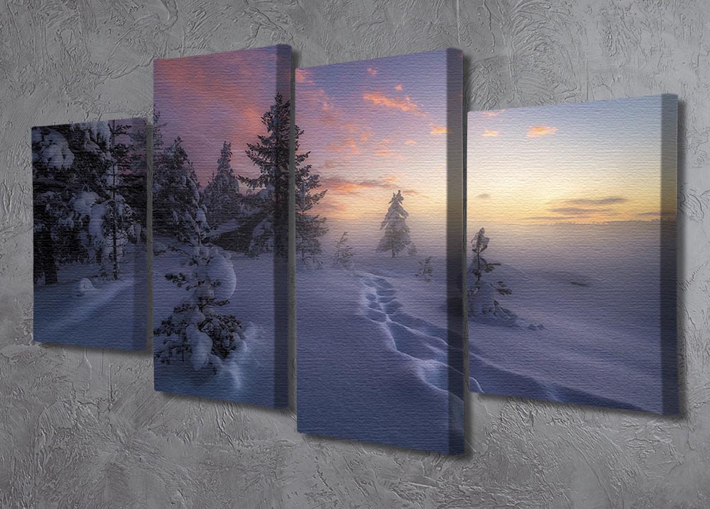 Winter Steps 4 Split Panel Canvas - Canvas Art Rocks - 2
