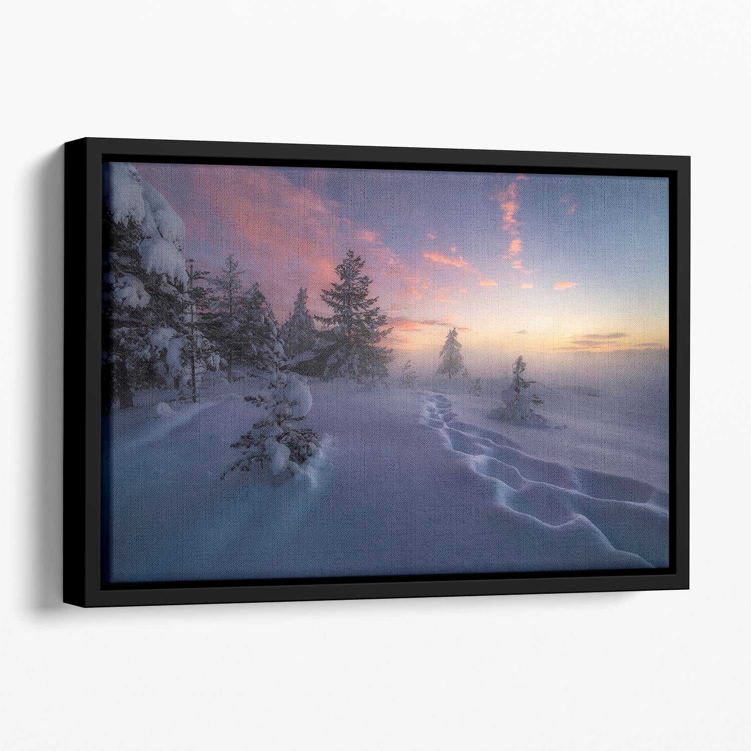 Winter Steps Floating Framed Canvas - Canvas Art Rocks - 1