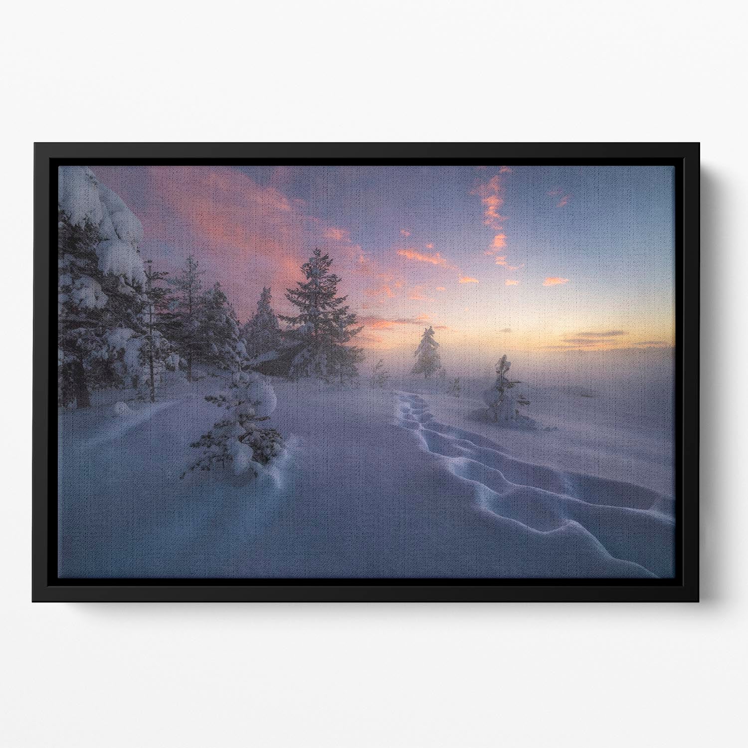 Winter Steps Floating Framed Canvas - Canvas Art Rocks - 2