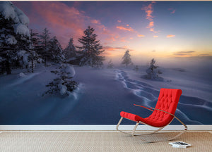 Winter Steps Wall Mural Wallpaper - Canvas Art Rocks - 2