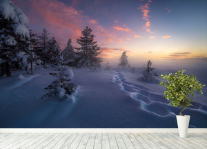 Winter Steps Wall Mural Wallpaper - Canvas Art Rocks - 4