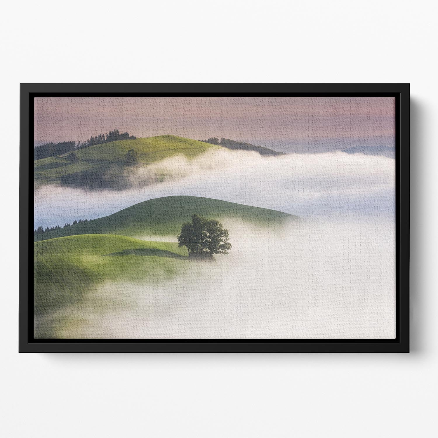 Green Hills Floating Framed Canvas - Canvas Art Rocks - 2