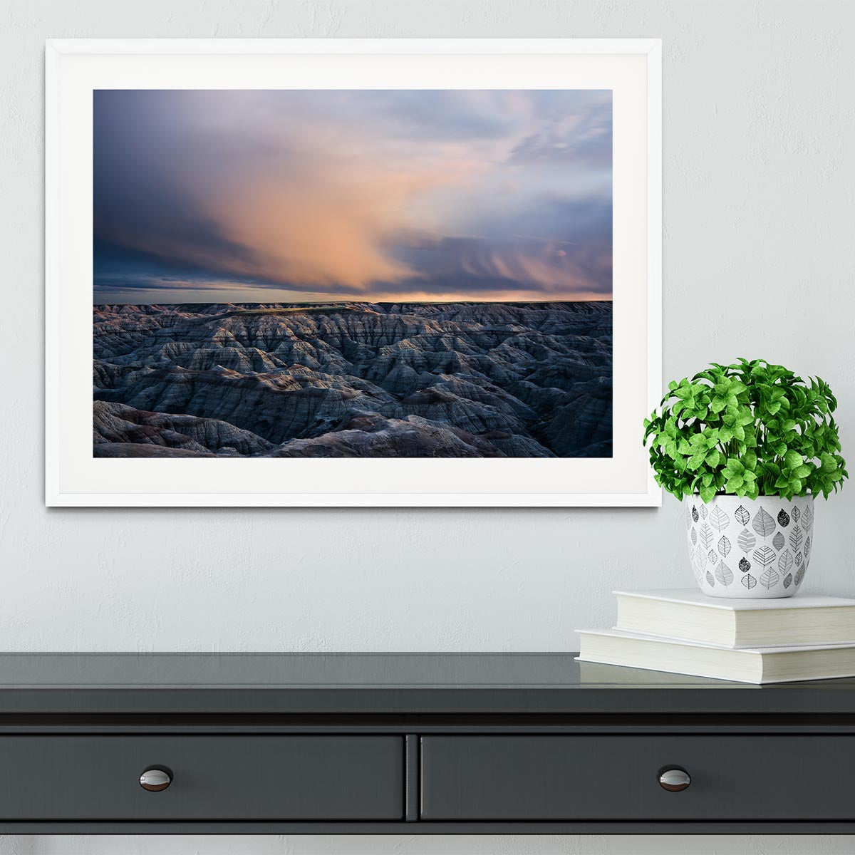 Twilight Over Badlands Framed Print - Canvas Art Rocks - 5