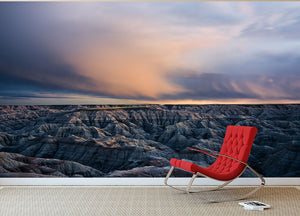 Twilight Over Badlands Wall Mural Wallpaper - Canvas Art Rocks - 2