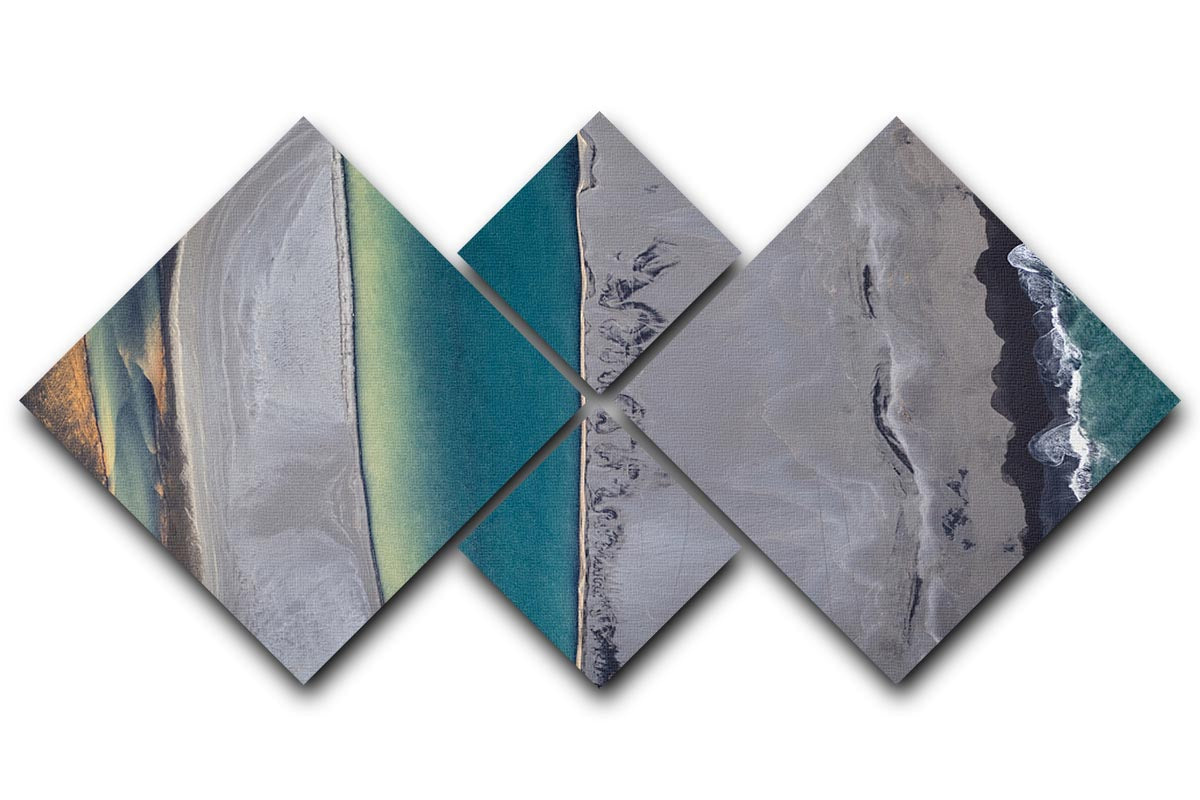 Icelandic Coastline 4 Square Multi Panel Canvas - Canvas Art Rocks - 1