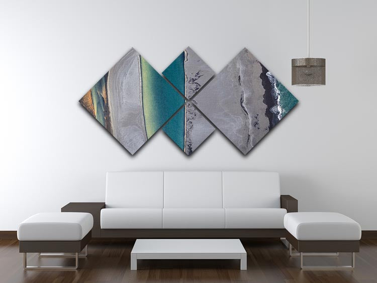 Icelandic Coastline 4 Square Multi Panel Canvas - Canvas Art Rocks - 3